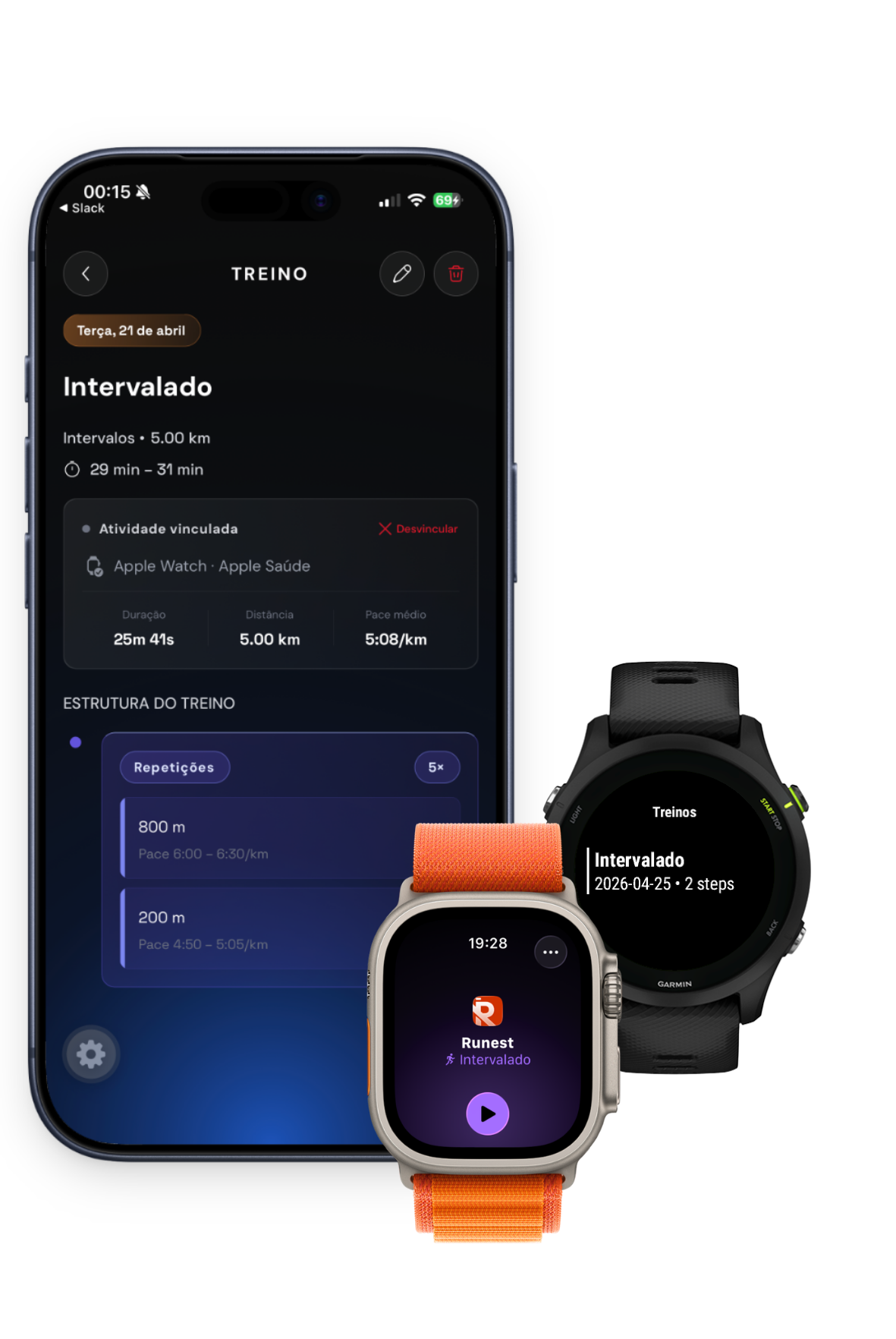 Runest no iPhone, Apple Watch e Garmin
